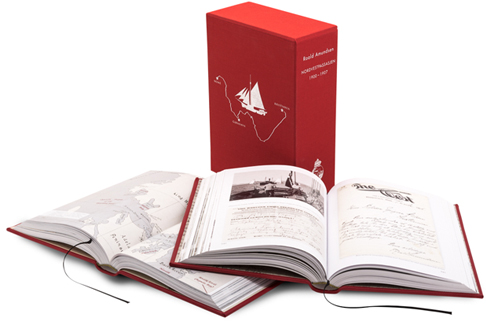 Roald Amundsens Diaries From The Northwest Passage 2-volume Red Leather Special Edition
