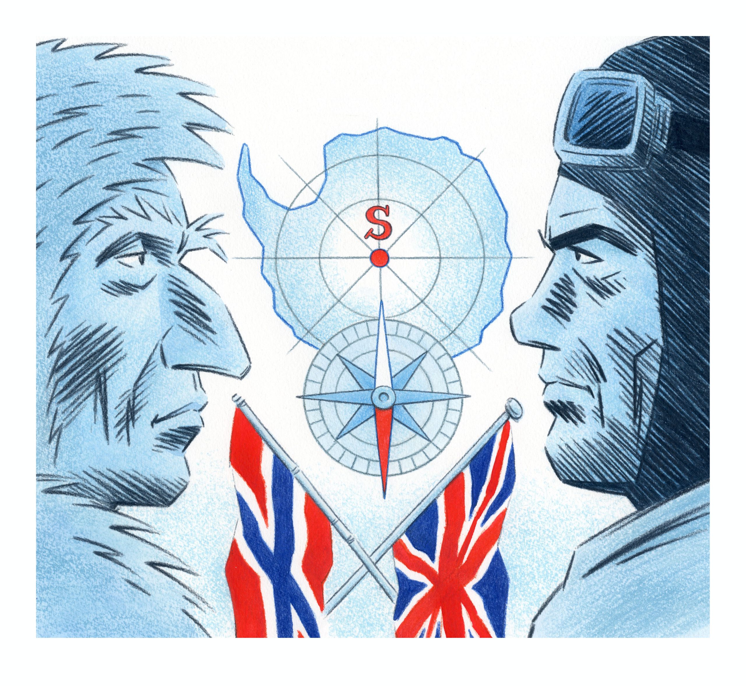 Bjørn Ousland print - Amundsen and Scott, The South Pole