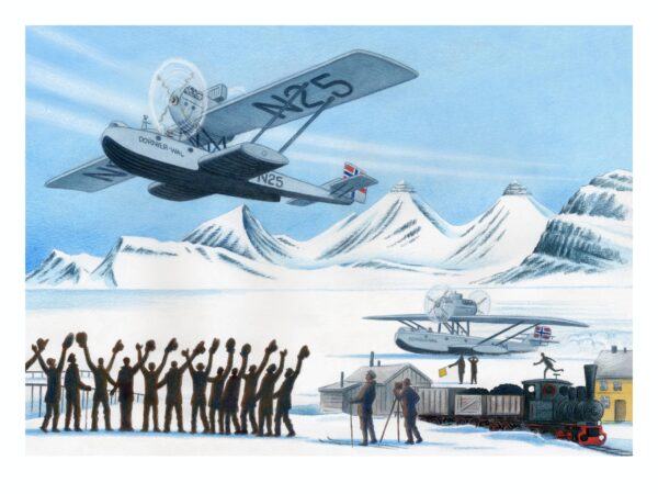 Bjørn Ousland print - The planes N24 and N25 taking off from New-Ålesund