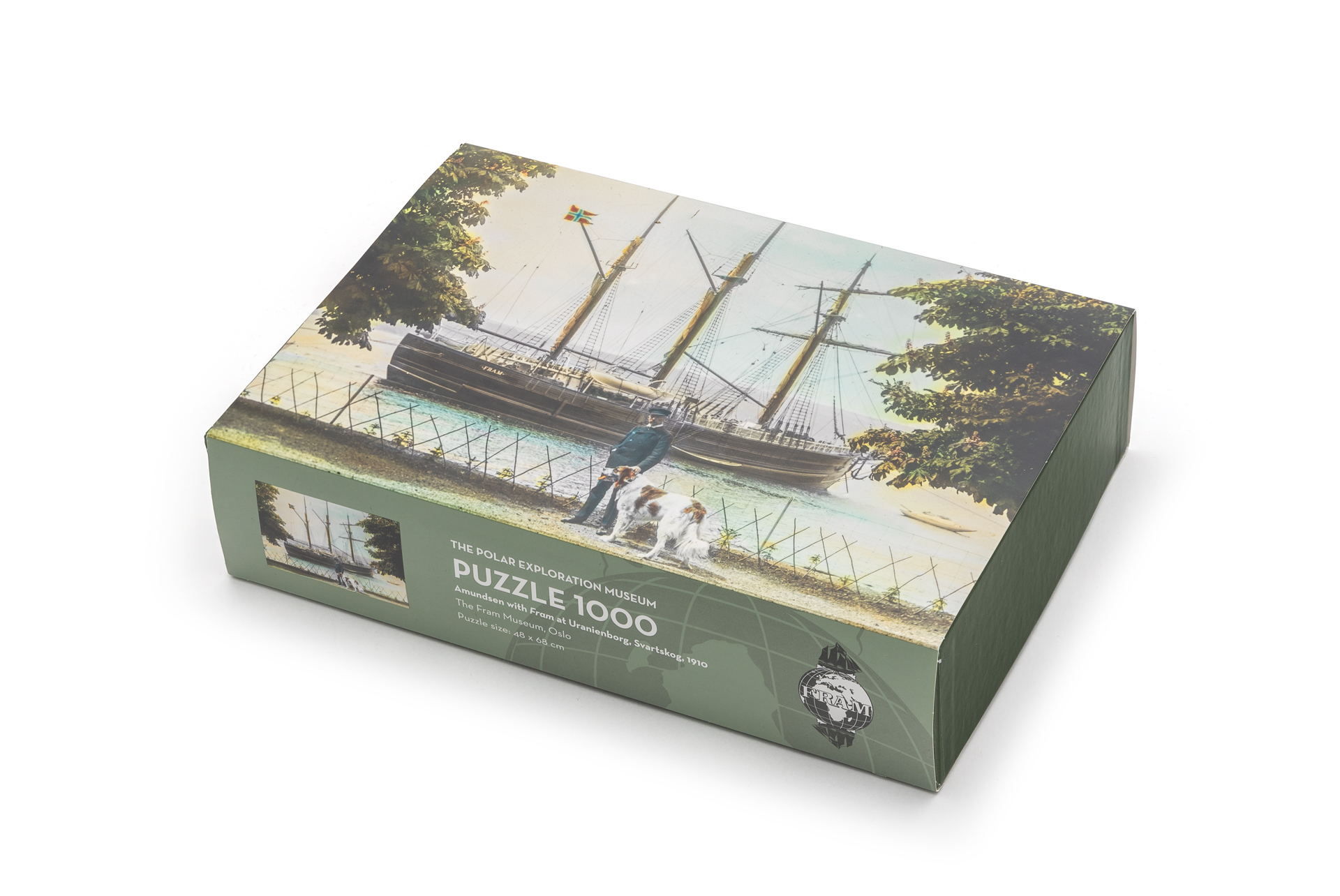 Puzzle - 1000 pieces - Roald Amundsen At Uranienborg With Fram and Dog