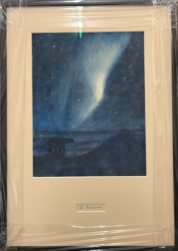 Northern Light (pastel) - High Quality Framed Print - The Art Of Fridtjof Nansen