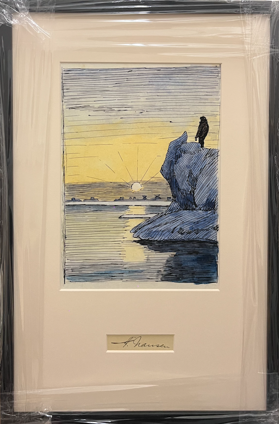 Sunset - High Quality Framed Print - The Art Of Fridtjof Nansen