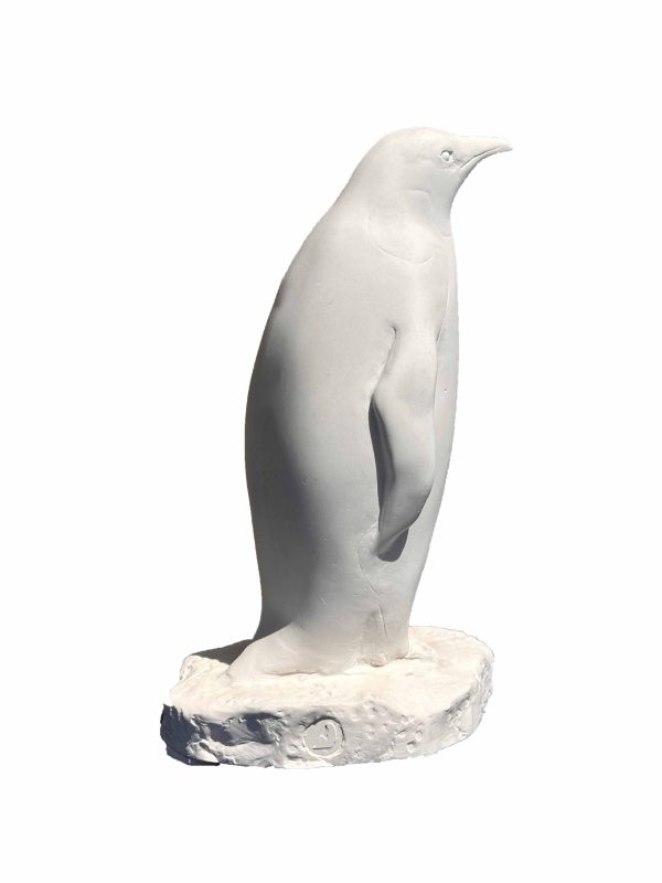 Penguin Small White Plaster Statue