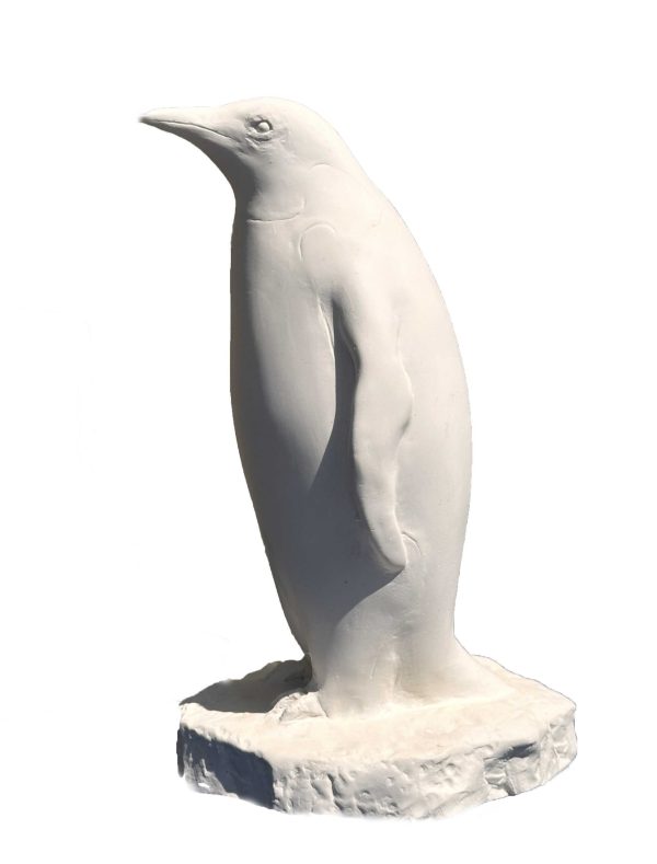 Penguin Small White Plaster Statue