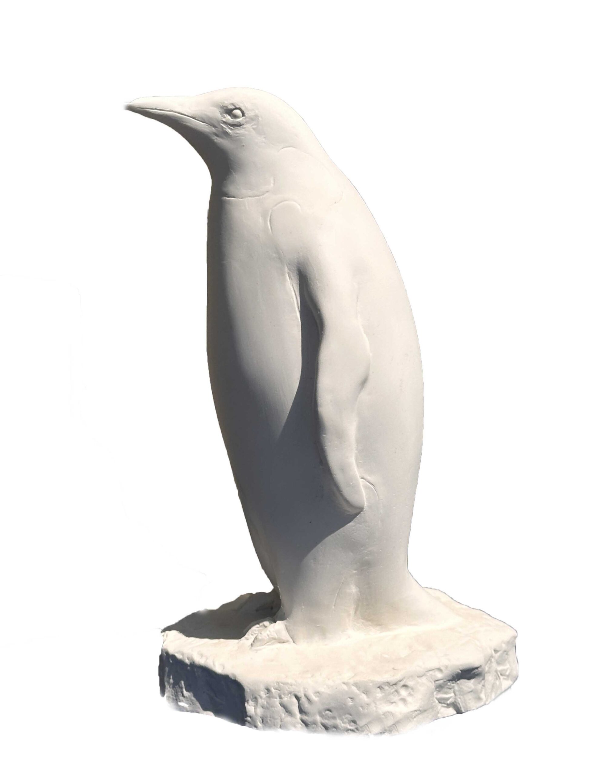 Penguin Small White Plaster Statue