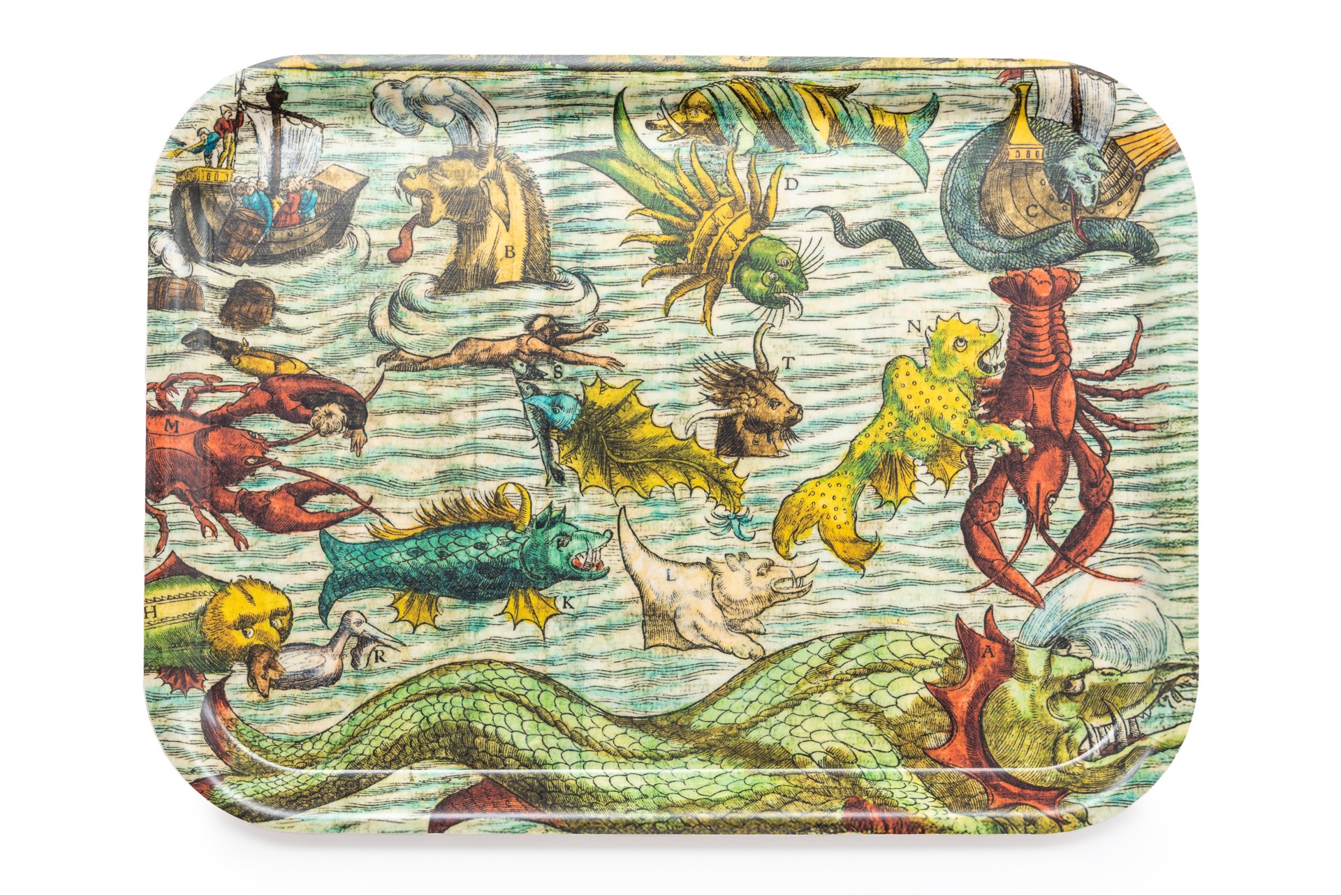 Wooden plate/board - Sea Monsters