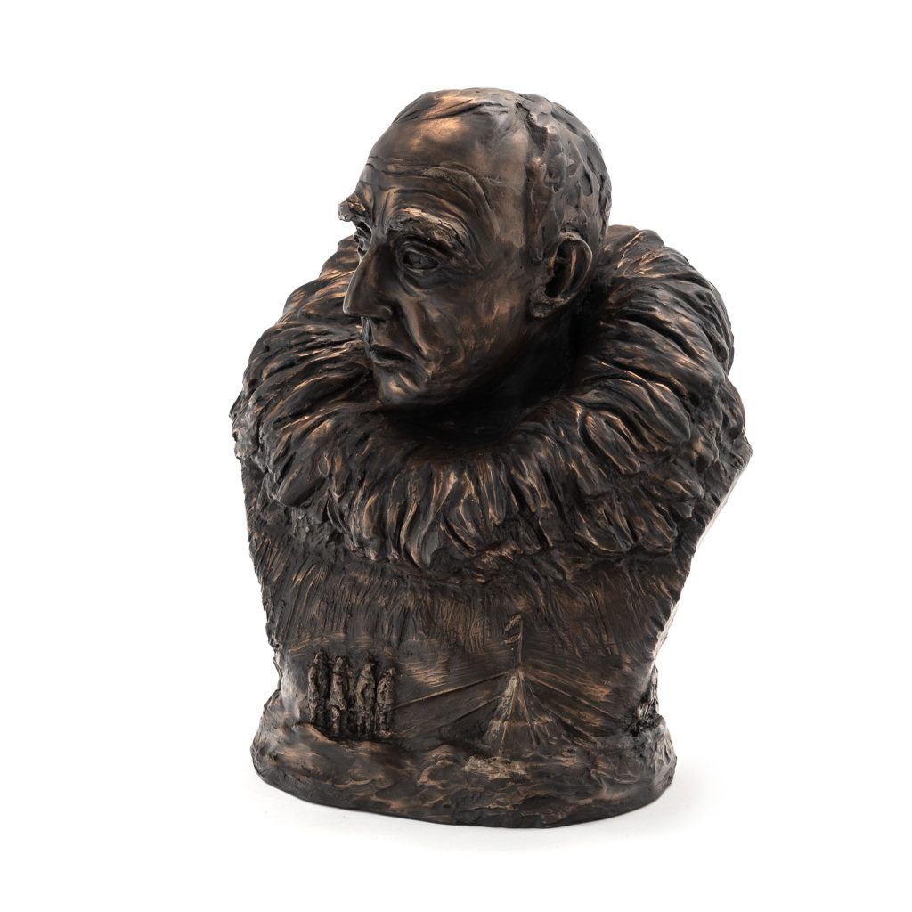 Amundsen Bust 10 inch w/storyline Bronze Gilt