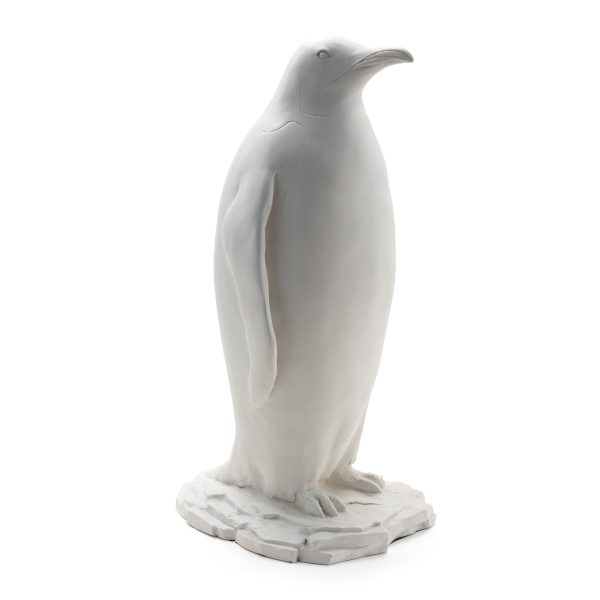 Penguin Large White Plaster Statue