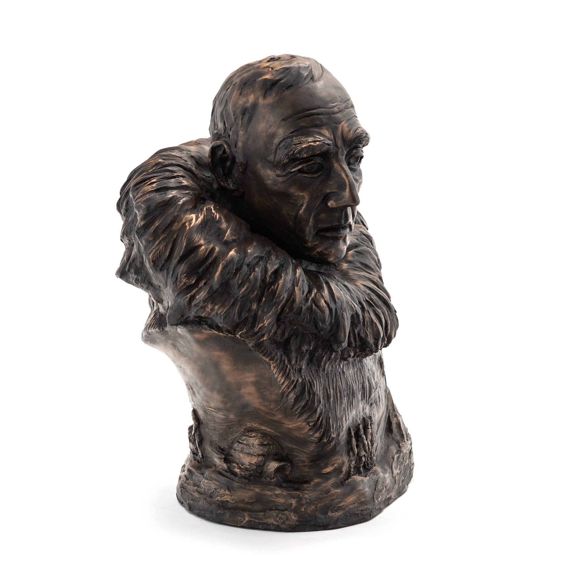 Amundsen Bust 10 inch w/storyline Bronze Gilt