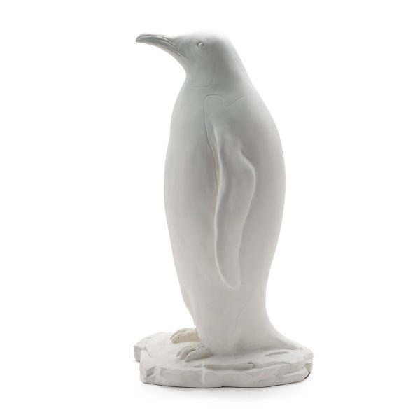 Penguin Large White Plaster Statue