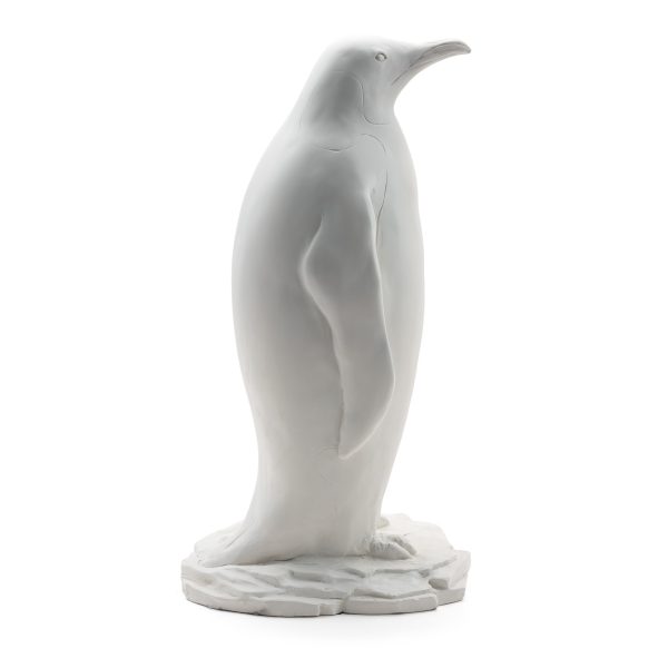 Penguin Large White Plaster Statue