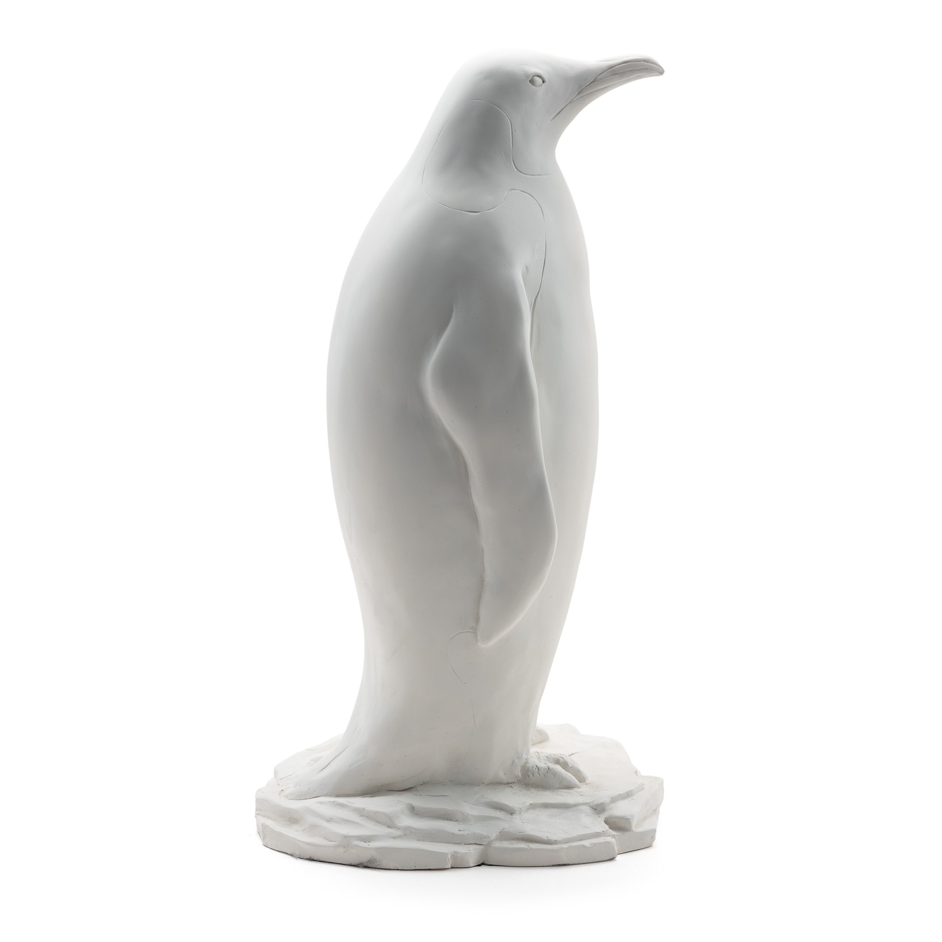 Penguin Large White Plaster Statue