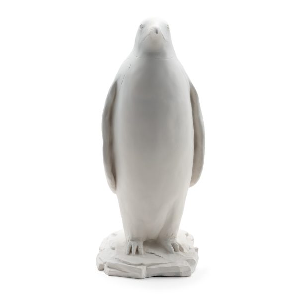 Penguin Large White Plaster Statue