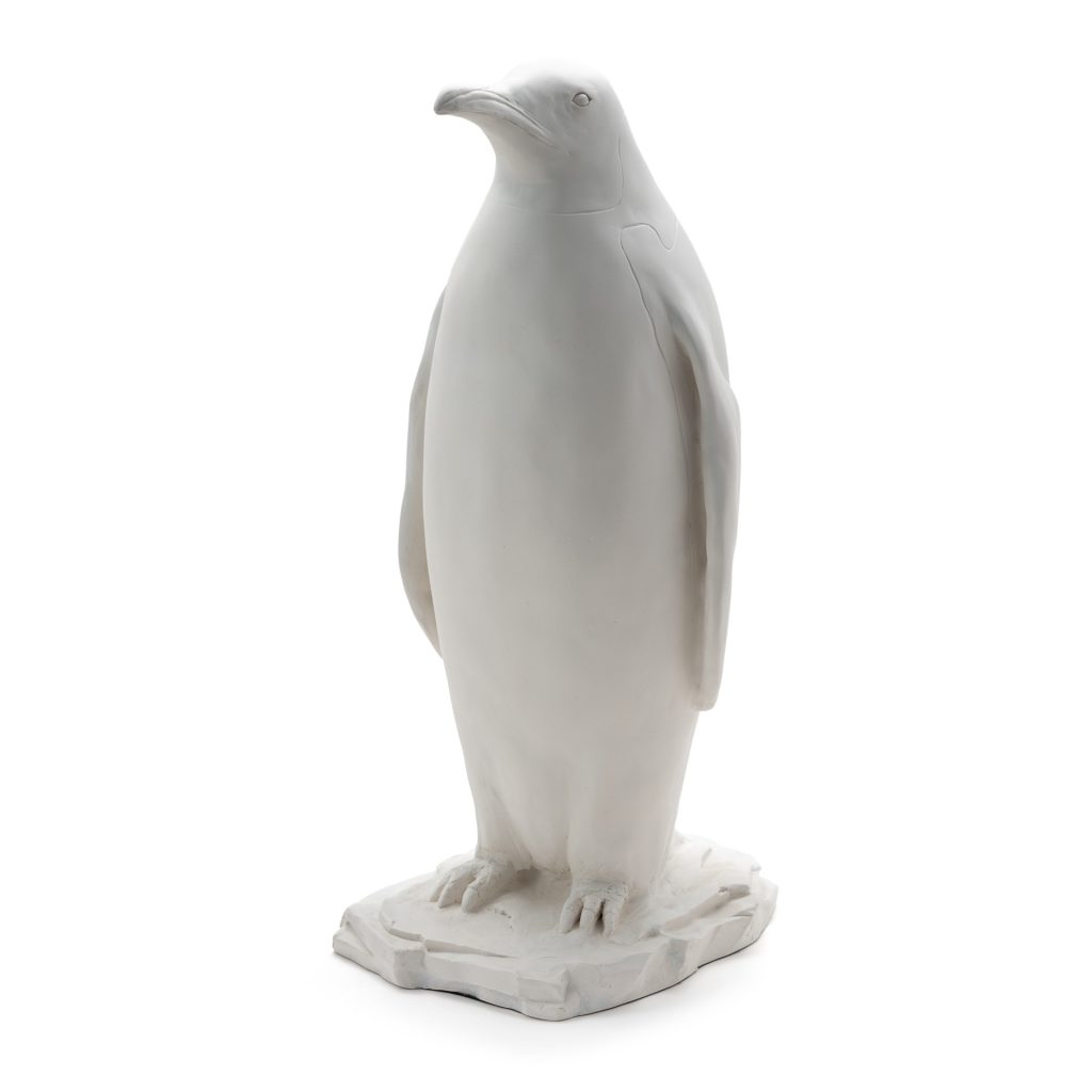 Penguin Large White Plaster Statue